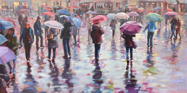 Umbrellas Parade 18x36