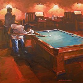 Billiards Night I  24x24