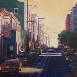 Sunset in the City 36x36